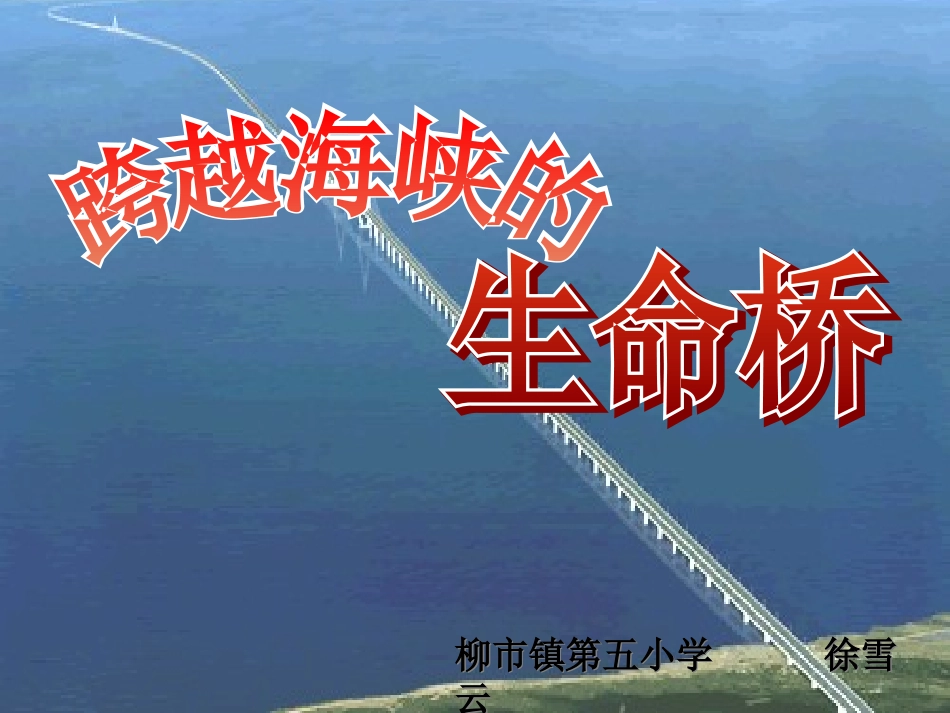 视频版跨越海峡的生命桥课件_PPT_第1页