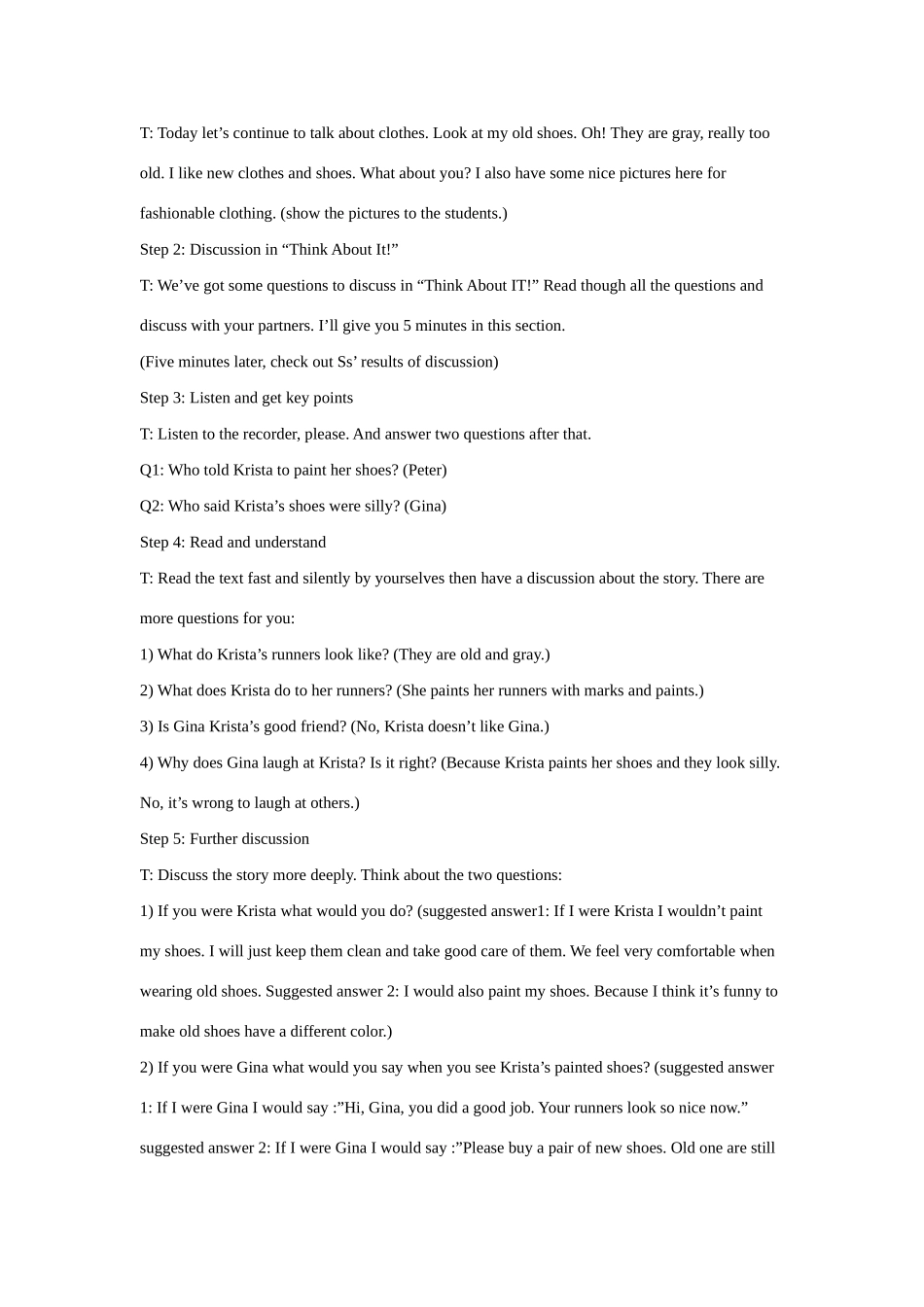 八年级英语上册 Unit 1 Me and My Class Lesson 5 The Best Clothes教案 冀教版_第2页