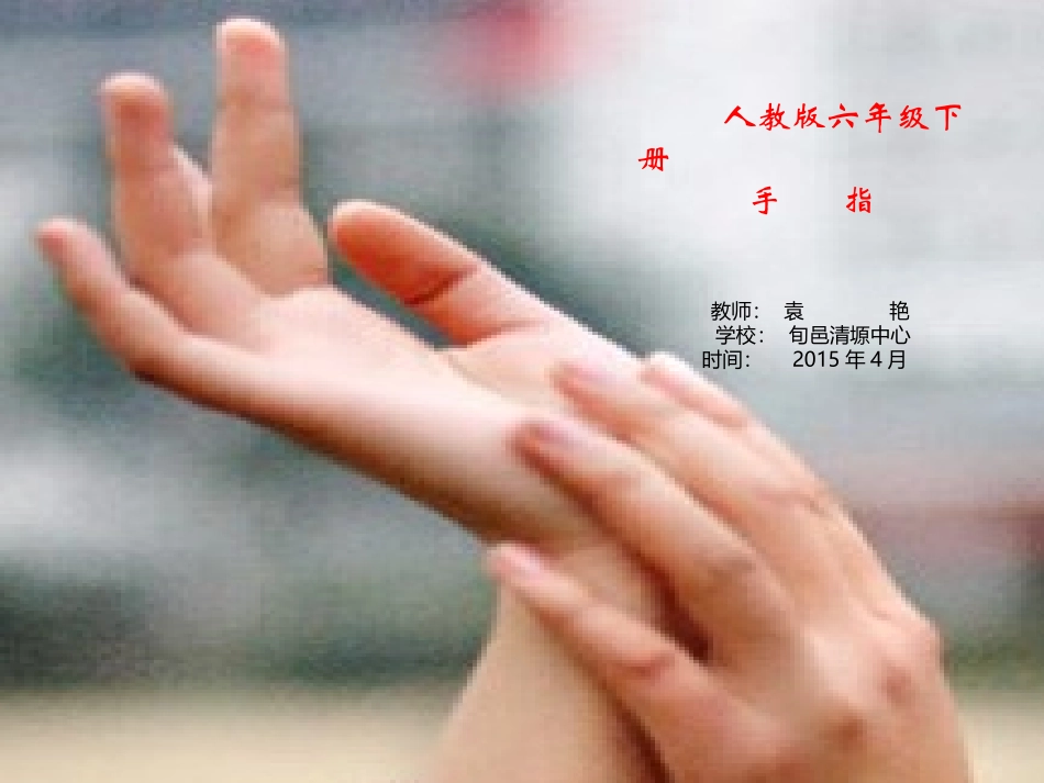 袁艳人教版语文六年级下册《手指》课件_第1页