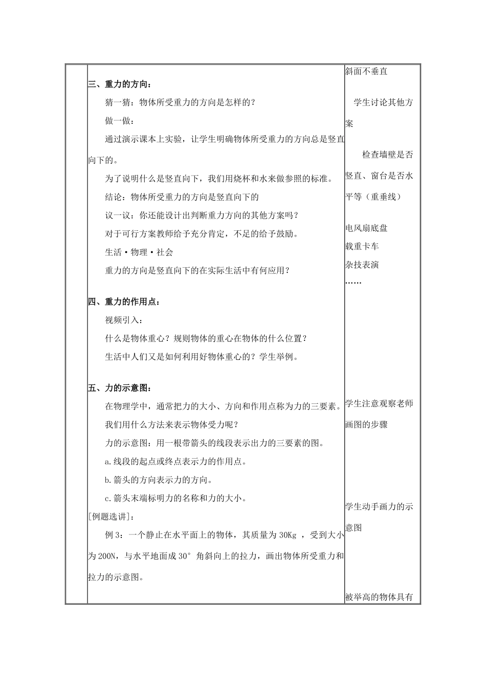 八年级物理下册 8.2 重力 力的示意图教案 苏科版-苏科版初中八年级下册物理教案_第3页