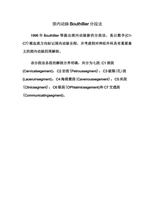 颈内动脉分段解剖