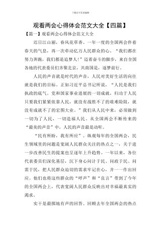 观看两会心得体会范文大全