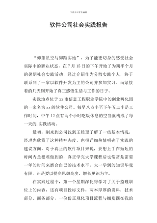 软件公司社会实践报告