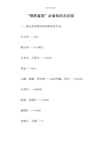 “物质鉴别”必备知识点总结
