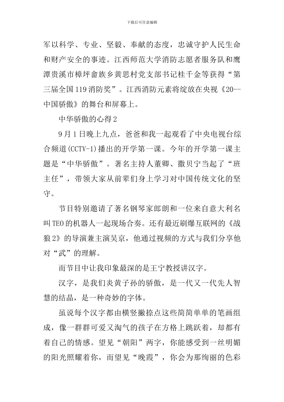 观看中华骄傲的个人心得体会_第2页