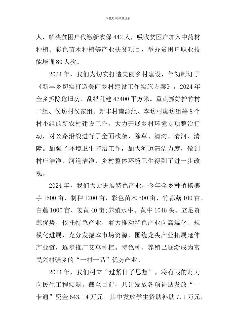 新丰乡2024年工作总结及2024年工作计划_第2页