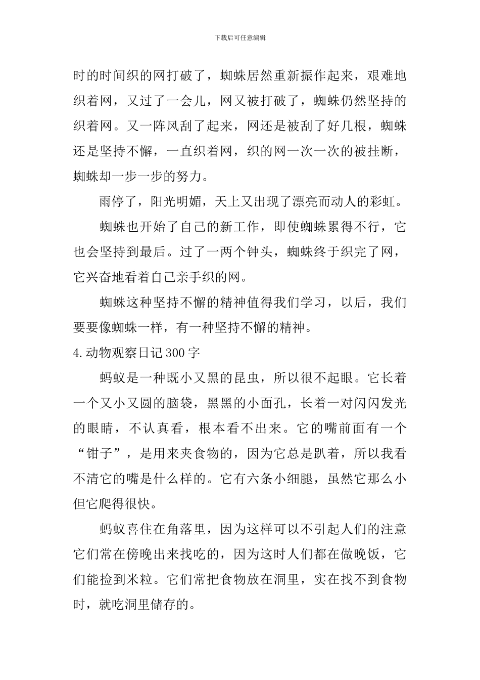 动物观察日记300字5篇_第3页