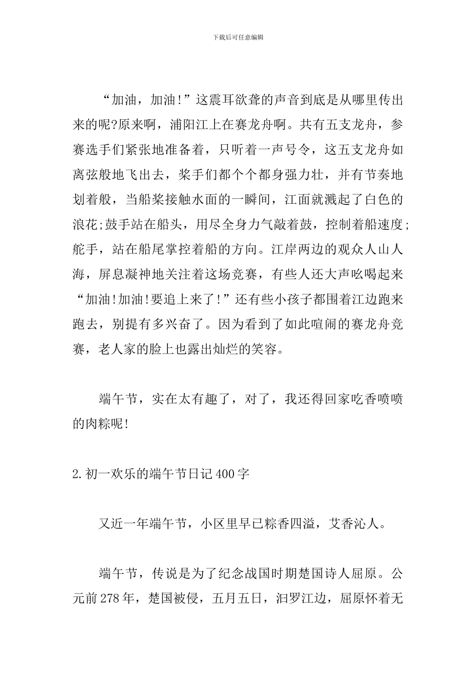 初一快乐的端午节日记400字5篇_第2页