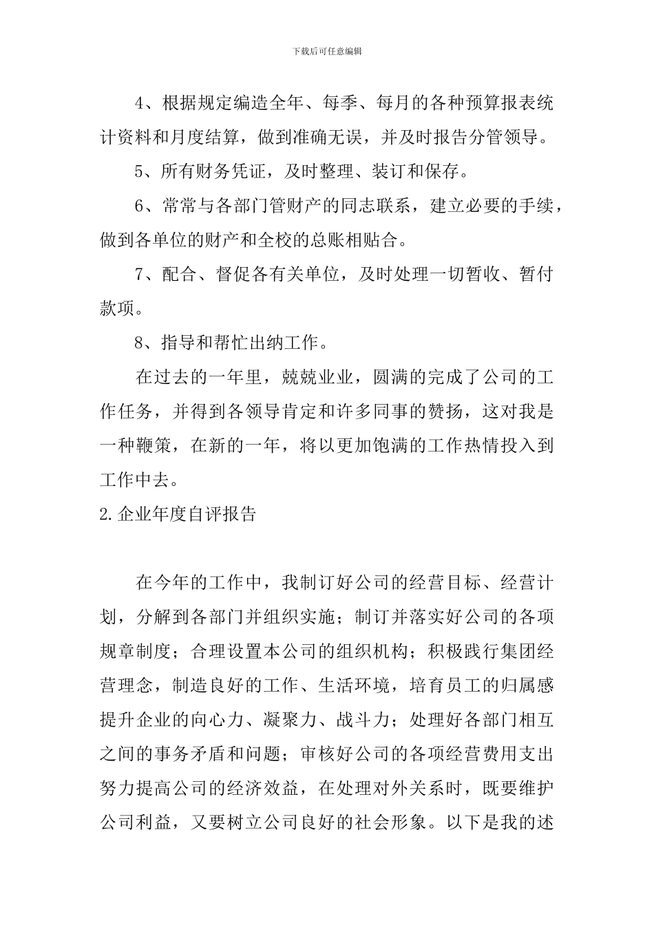 企业年度自评报告10篇_第2页