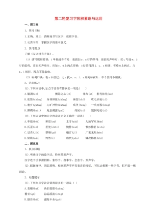 中考语文二轮专题复习 1 字的积累与运用学案-人教版初中九年级全册语文学案