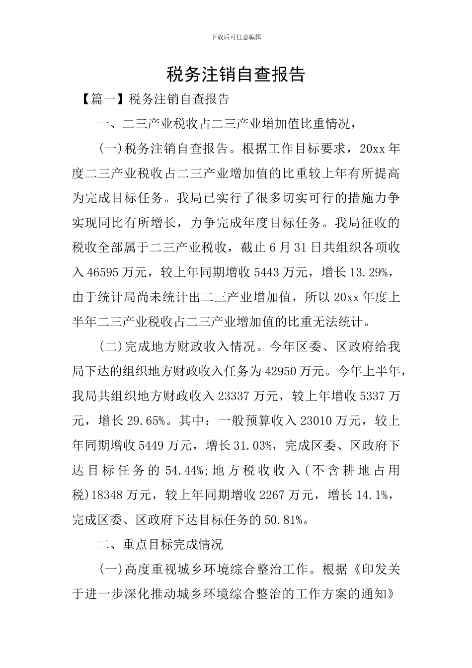 税务注销自查报告_第1页