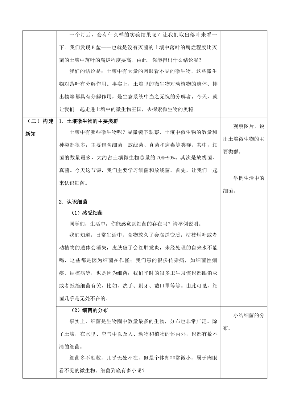 2013-2014学年七年级生物下册 13.2 土壤里的微生物教案 （新版）苏科版_第2页