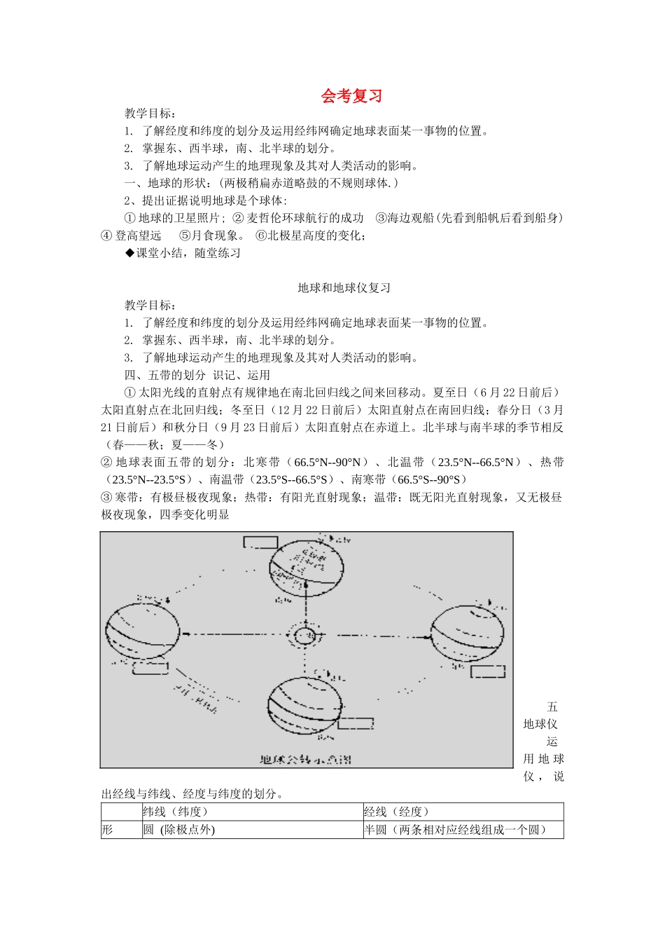 2014年八年级地理下册 会考复习教案 （新版）湘教版_第1页