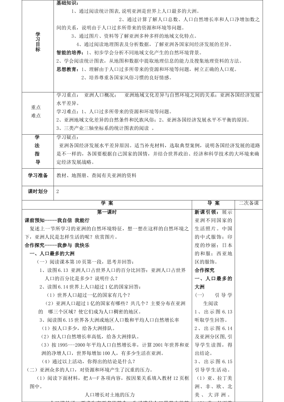 七年级地理下册 第六章第二节人文环境学案 人教新课标版_第2页