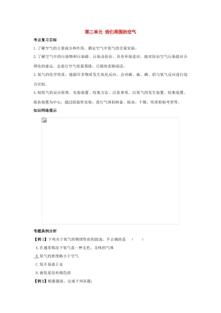九年级化学第二单元《我们周围的空气》复习学案人教版