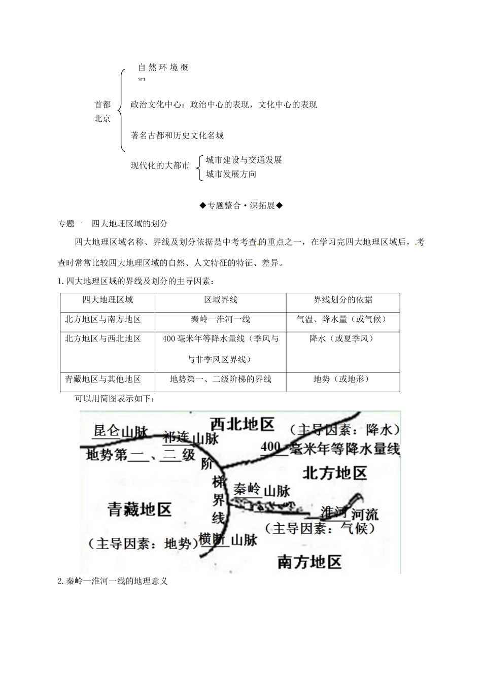 八年级地理下册 第六章 北方地区章末整合提升复习学案 （新版）商务星球版-（新版）商务星球版初中八年级下册地理学案_第2页