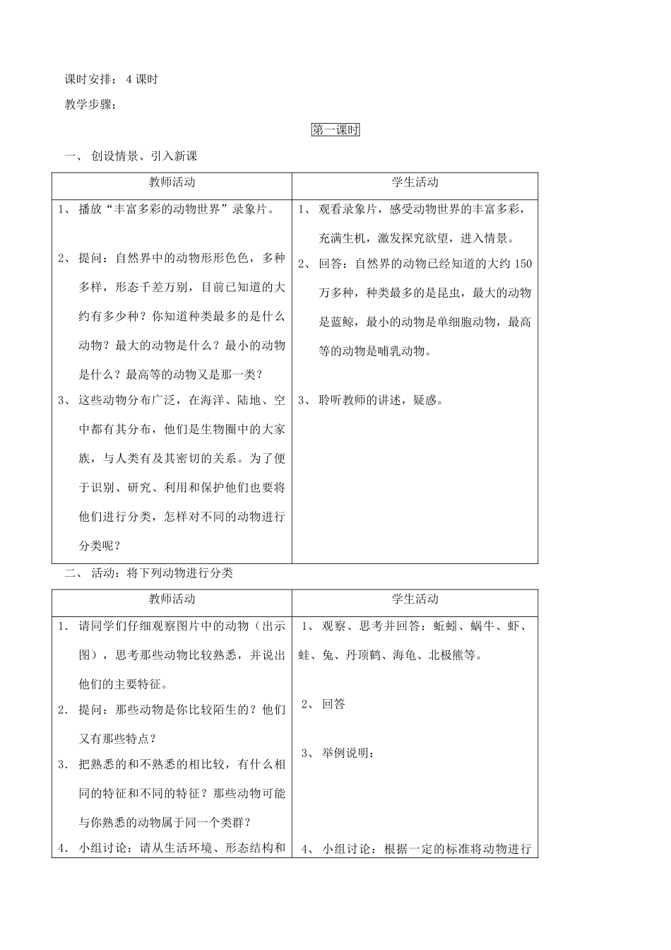 2013年春八年级生物下册《第二十二章 第三节 动物的主要类群》教案3 北师大版_第2页