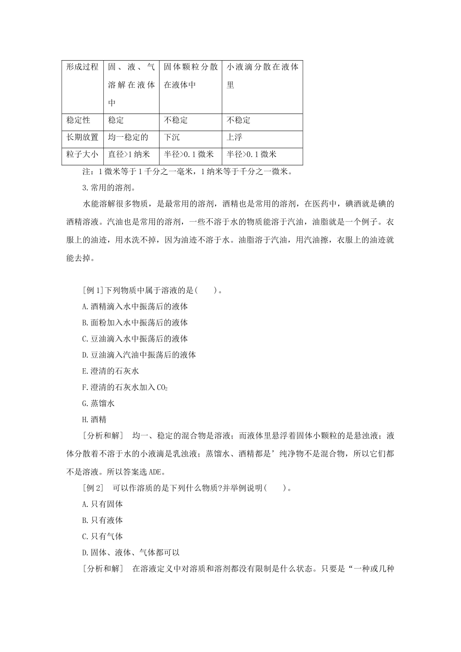 八年级科学上册《物质在水中的分散状况》学案1 浙教版_第2页