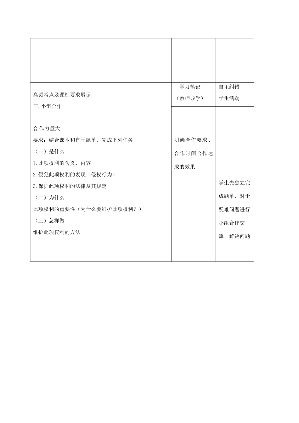 内蒙古鄂尔多斯市中考政治一轮复习（八下第二单元）学案-人教版初中九年级全册政治学案_第2页