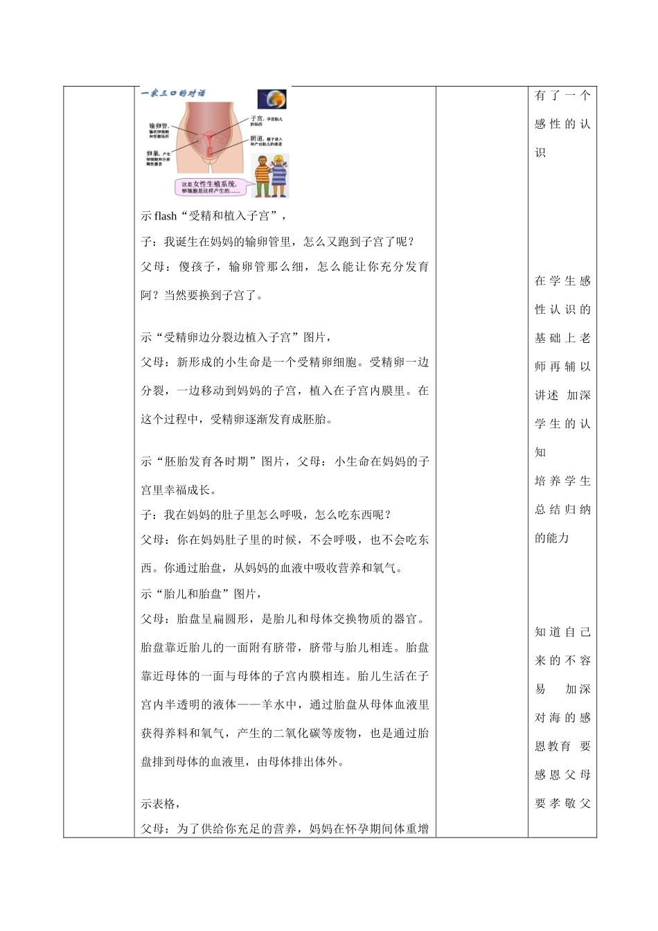 2010年八年级生物 人的生殖教学设计 北师大版_第3页