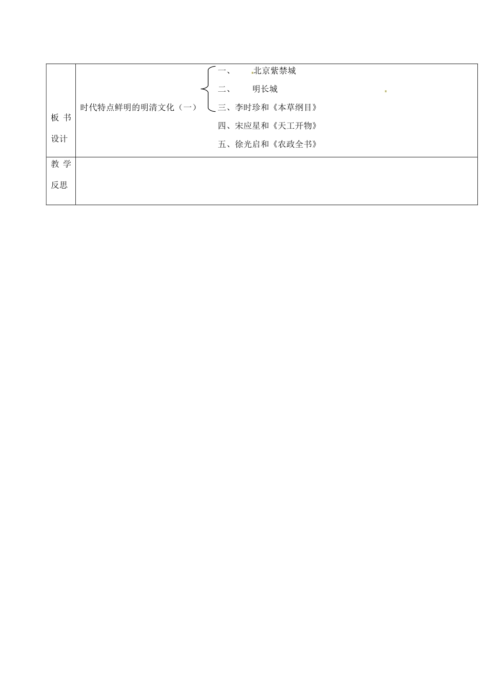 吉林省通化市七年级历史下册 第三单元 第22课 时代特点鲜明的明清文化一导学案 鲁教版-鲁教版初中七年级下册历史学案_第3页