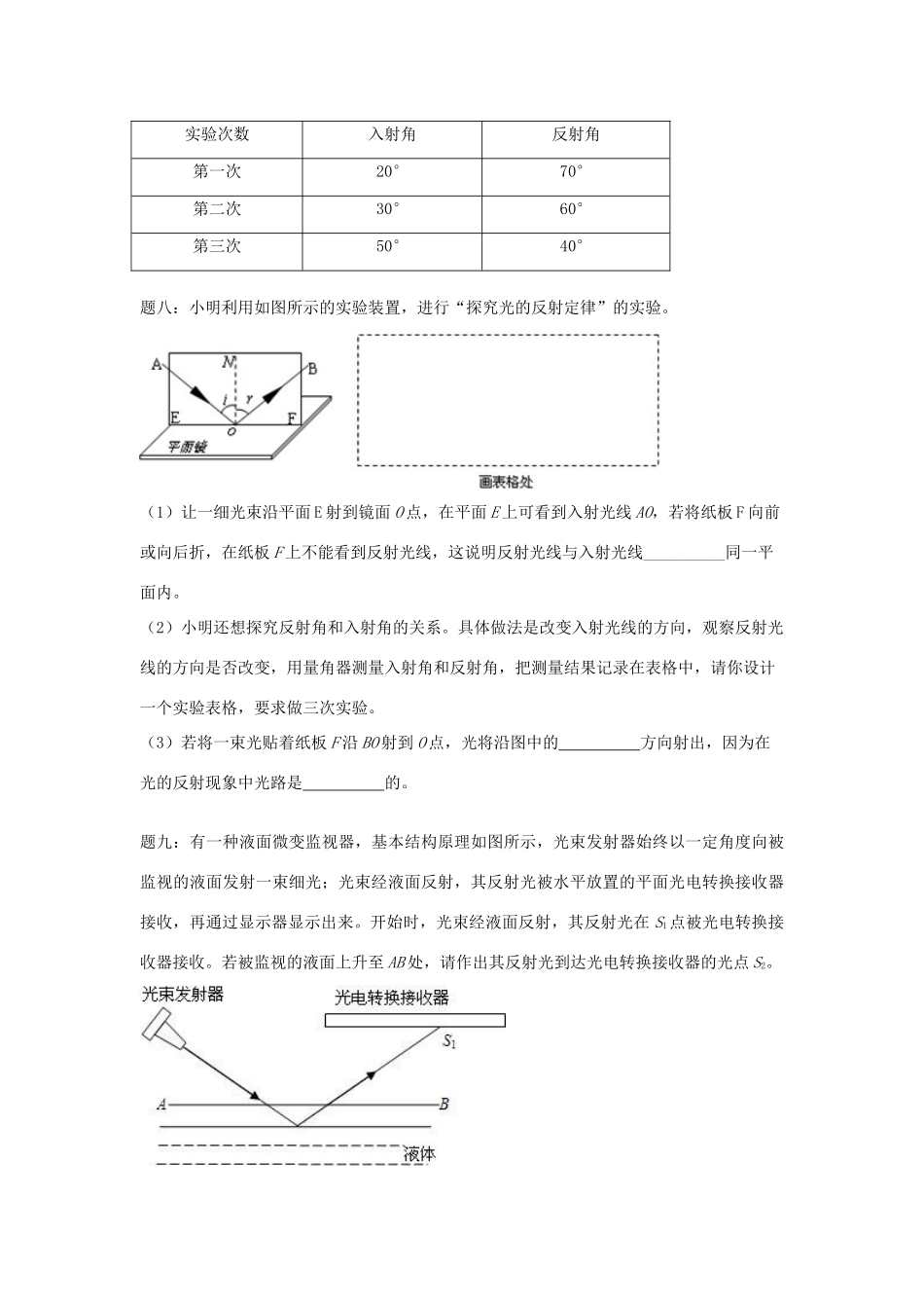 （同步复习精讲辅导）北京市2014-2015学年八年级物理上册 知识点24 光的反射课后练习二（含详解）（新版）新人教版_第3页