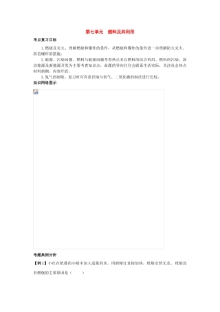 九年级化学第七单元《燃料及其利用》复习学案.人教版