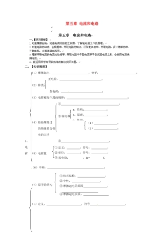 江西省金溪县第二中学中考物理 第五章 电流和电路导学案 新人教版