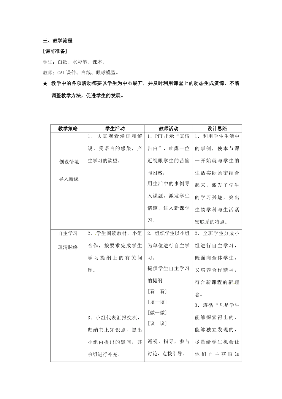 2014七年级生物下册 6.1 人体对外界环境的感知教案 新人教版_第2页