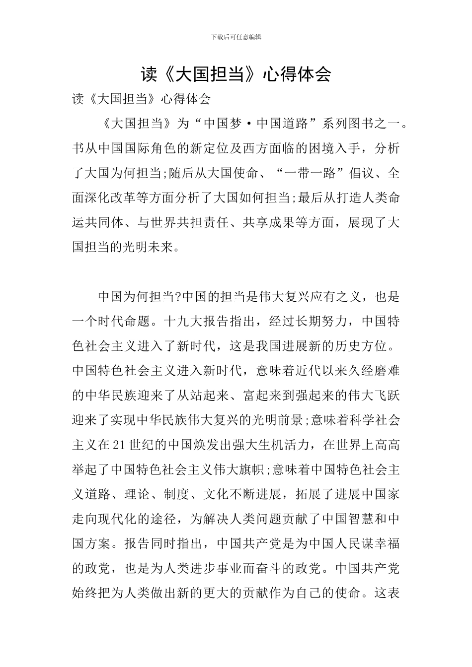 读《大国担当》心得体会_第1页