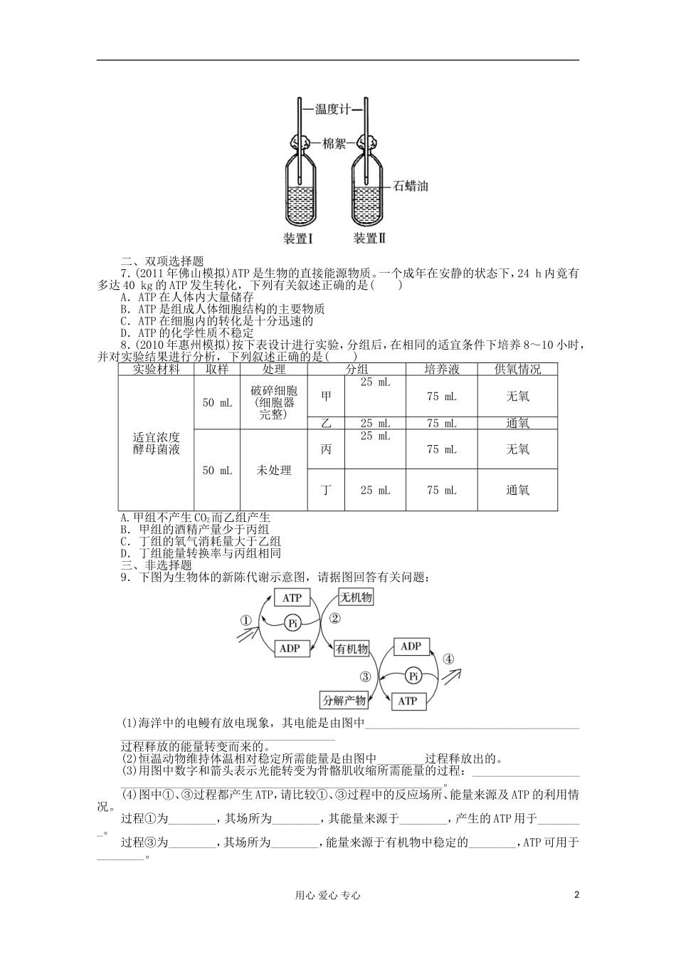 高中生物复习 细胞的能量“通货”学案_第2页