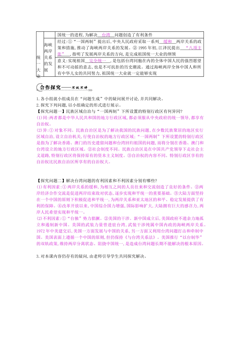 八年级历史下册 第四单元 复习导学案 中华书局版-中华书局版初中八年级下册历史学案_第2页