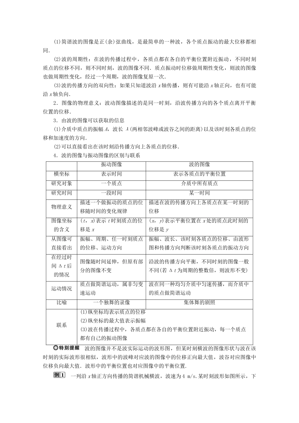 高中物理 第二章 机械波 第3节 波的图像学案 教科版选修3-4-教科版高中选修3-4物理学案_第2页