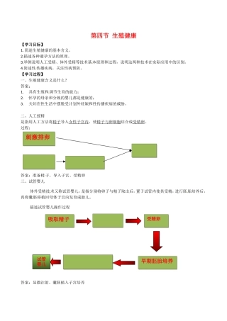 高中生物：14《生殖健康》学案新人教版选修2