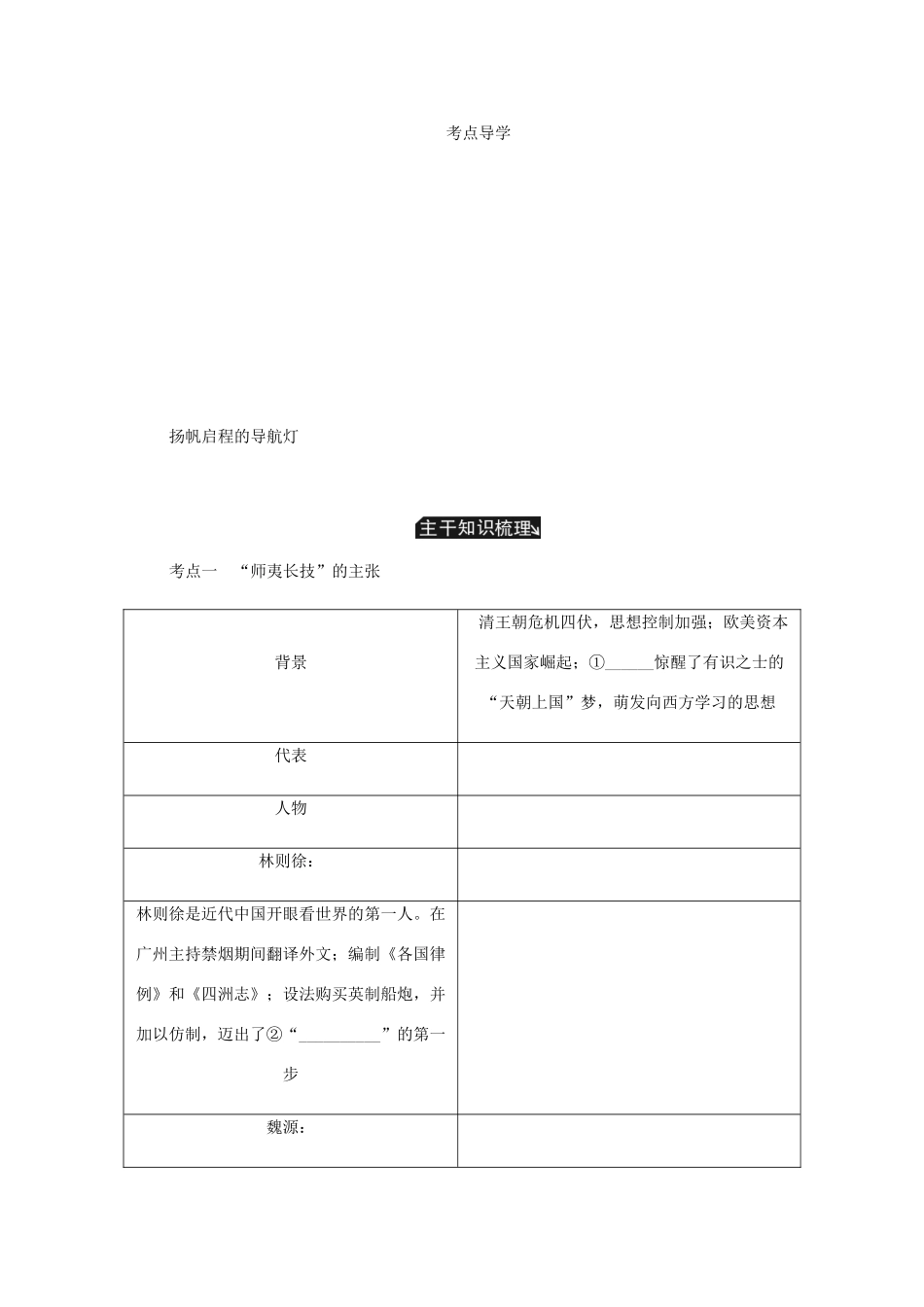 （江苏专版）高考历史总复习 第二十单元 近代中国的思想解放潮流 第39讲 从师夷长技到维新变法学案-人教版高三全册历史学案_第3页