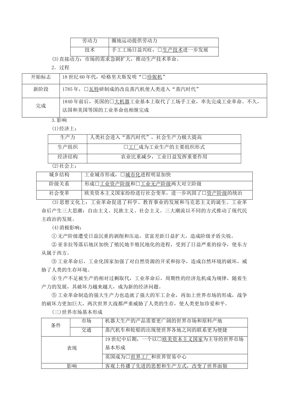 （赢在微点）高考历史总复习 23 两次工业革命导学案（含解析）新人教版-新人教版高三全册历史学案_第2页