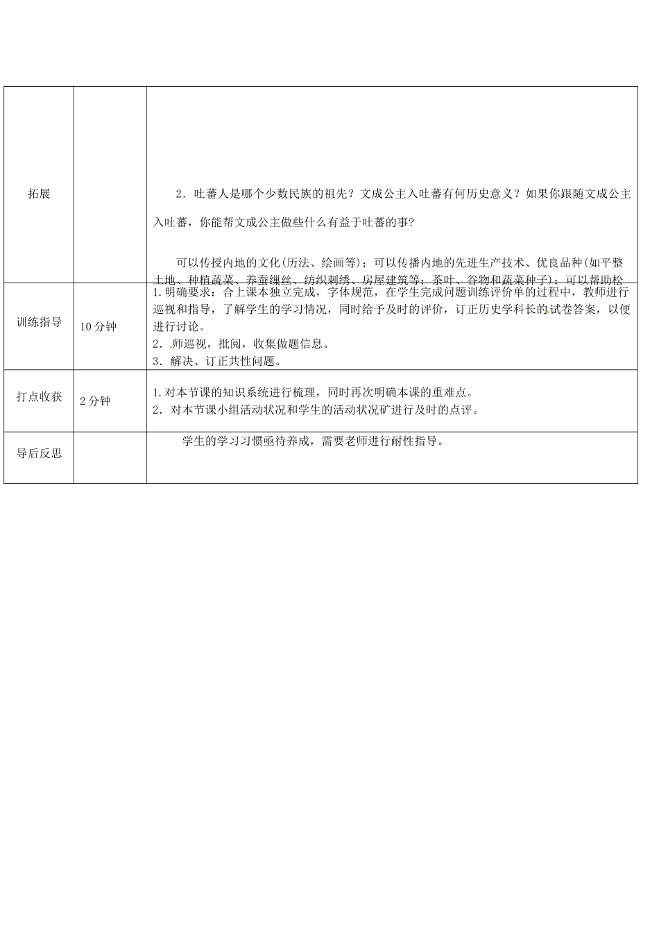 山东省济阳县竞业园学校七年级历史下册 第5课“和同为一家”导学案 新人教版_第3页