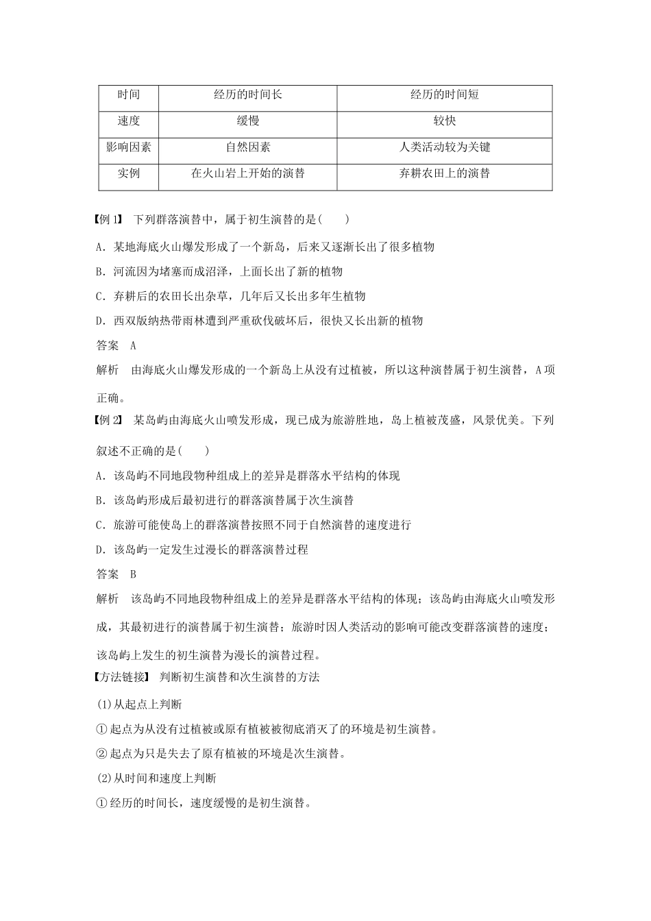 高中生物 第三章 生物群落的演替 第三节 生物群落的演替学案 苏教版必修3-苏教版高一必修3生物学案_第3页