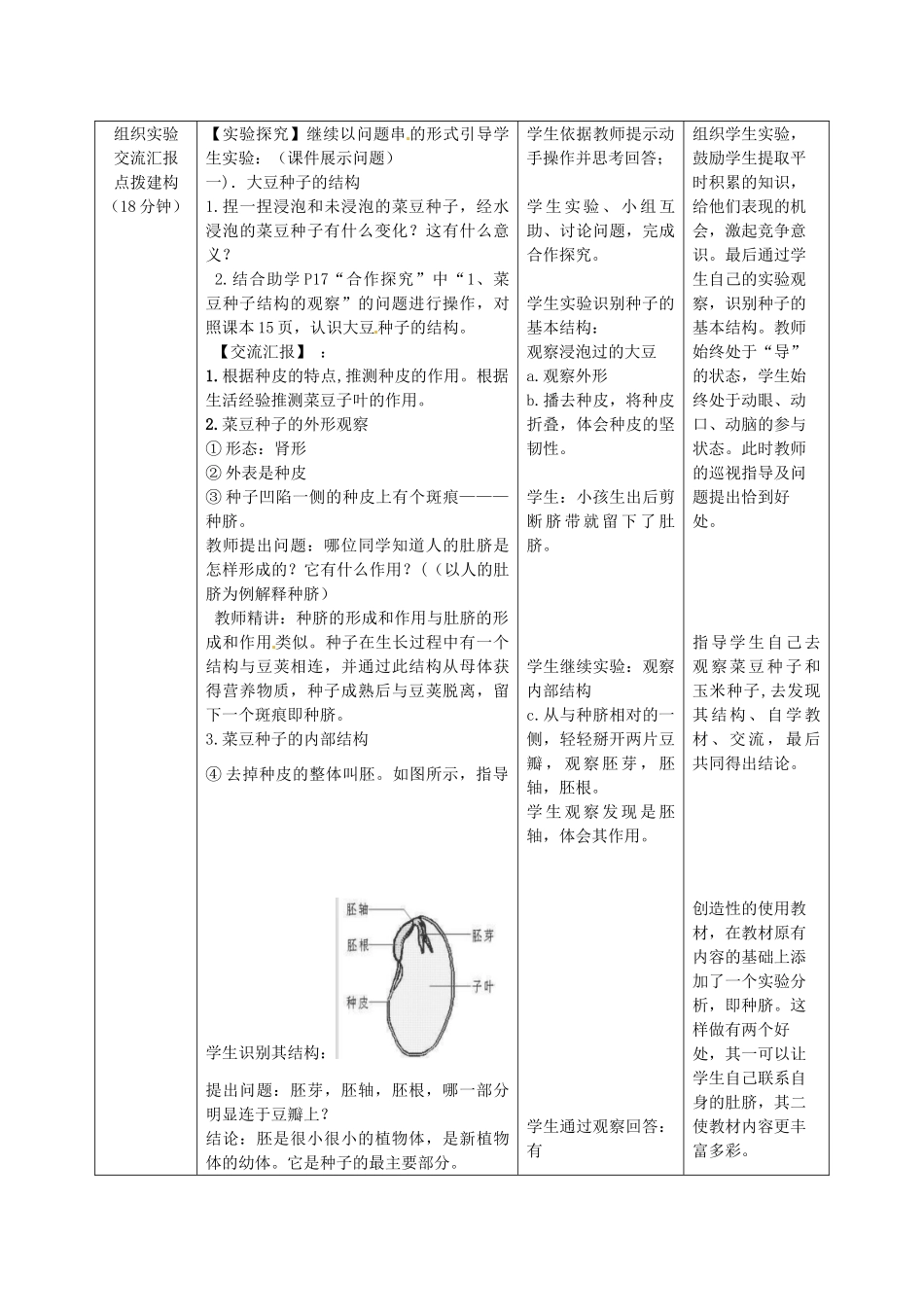 2014年秋八年级生物上册 第4单元 第1章 第3节 果实和种子的形成（第二课时）教案 （新版）济南版_第3页