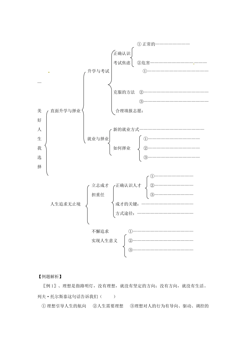 九年级政治第四单元《我们的未来不是梦》复习学案鲁教版_第3页