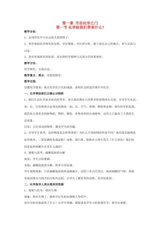 2006年九年级化学  第一章  开启化学之门教案全套 上教版