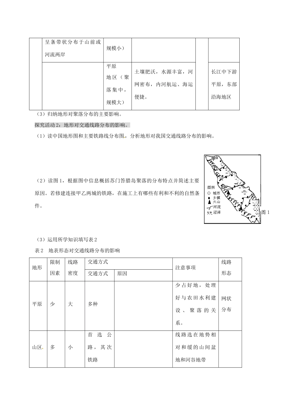 高考地理 地理环境对人类活动的影响（第1课时）学案-人教版高三全册地理学案_第2页