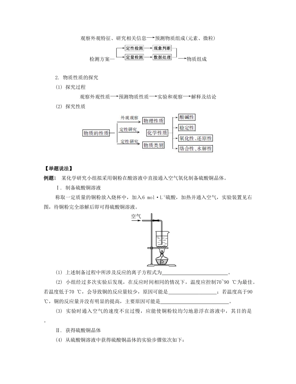 （江苏专版）高考化学一轮复习 专题九 综合化学实验 课时39 化学综合实验探究导学案-人教版高三全册化学学案_第2页