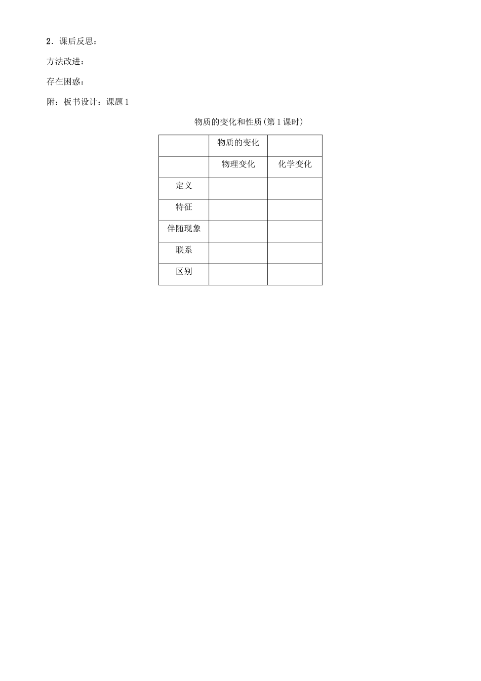 九年级化学上册 第1单元 走进化学世界 课题1 物质的变化和性质 第1课时 物质的变化学案 （新版）新人教版-（新版）新人教版初中九年级上册化学学案_第3页