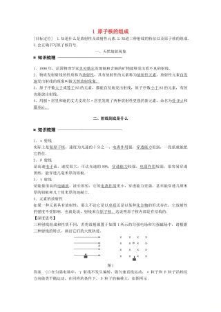 高中物理 第十九章 原子核 1 原子核的组成同步备课学案 新人教版选修3-5-新人教版高二选修3-5物理学案