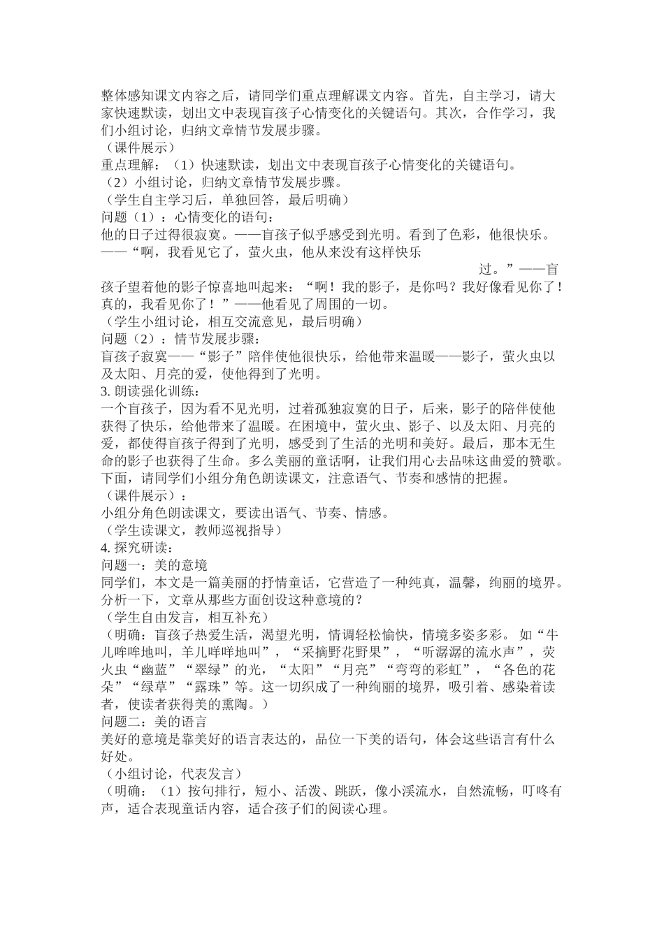 盲孩子和他的影子教案5_第2页