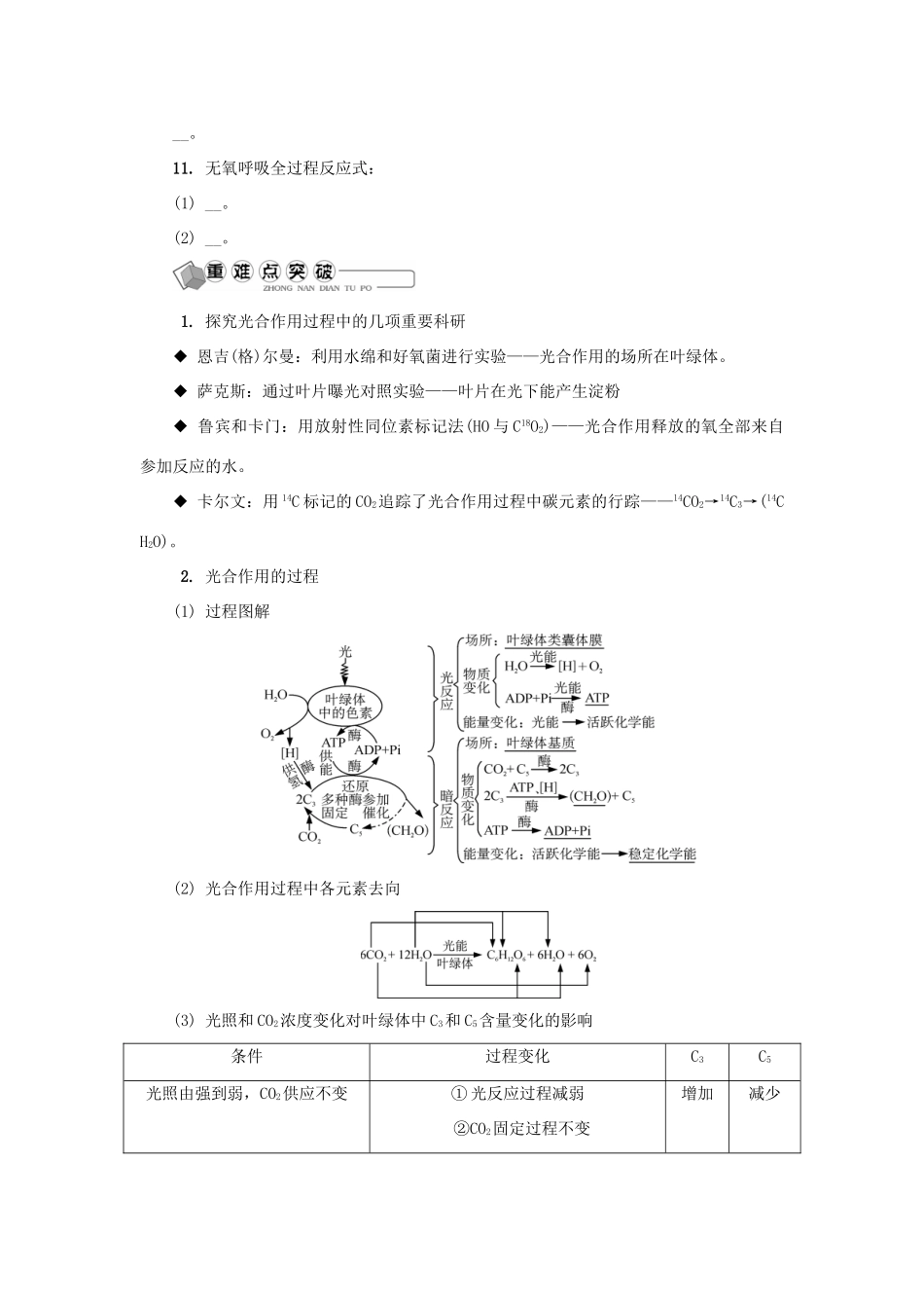 高中生物 第六讲 细胞代谢（二）学案 苏教版必修1-苏教版高二必修1生物学案_第2页