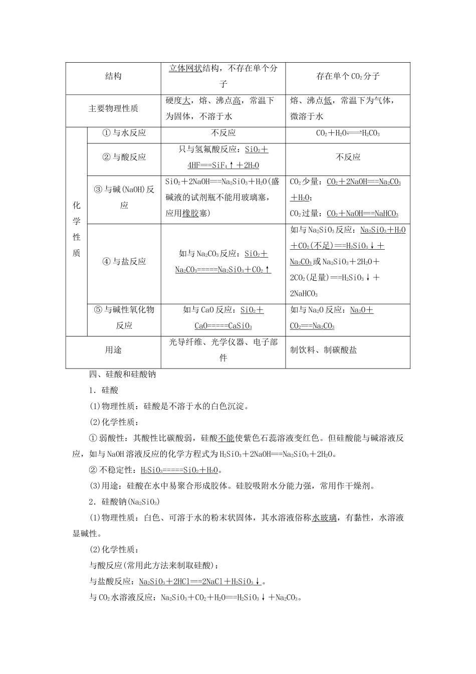 （浙江选考）高考化学大一轮复习 第3讲 元素化学 考点16 含硅矿物与信息材料学案-人教版高三全册化学学案_第3页