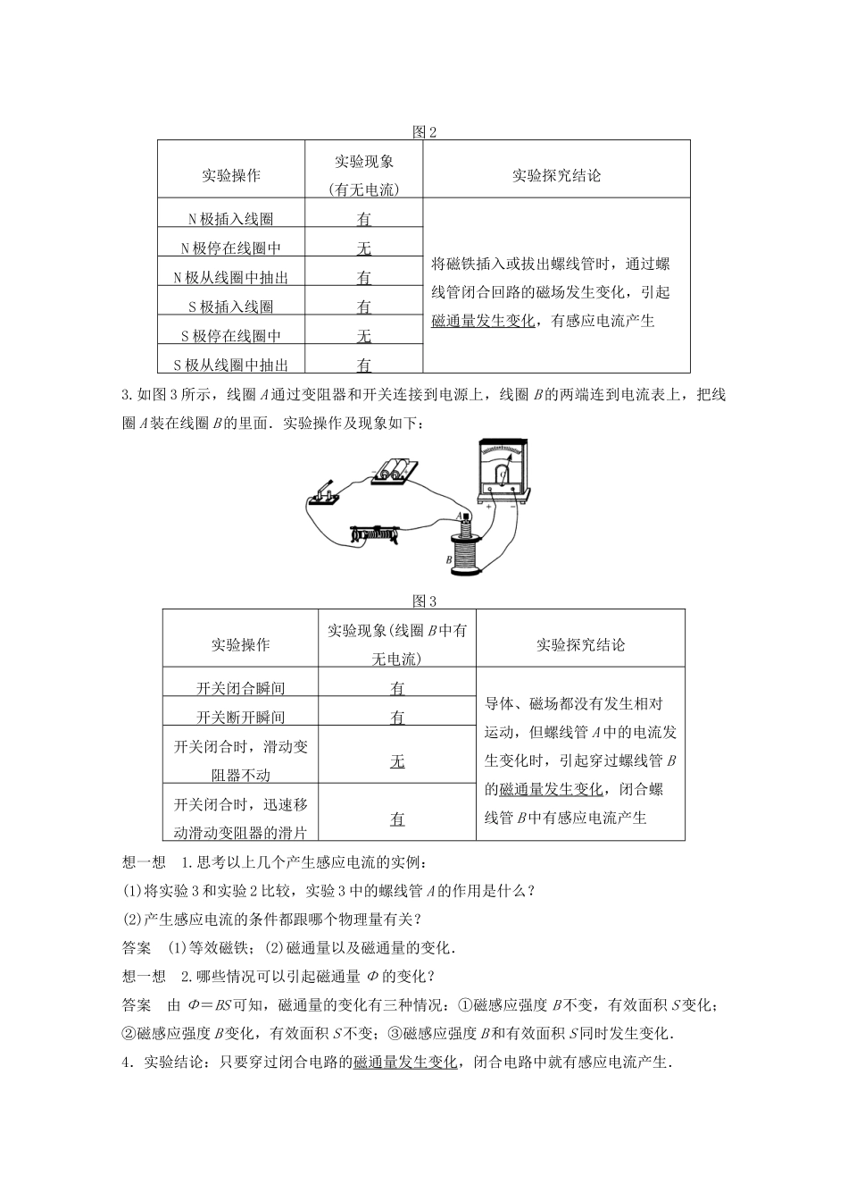 高中物理 第1章 电磁感应 1.1 磁生电的探索学案 鲁科版选修3-2-鲁科版高二选修3-2物理学案_第2页