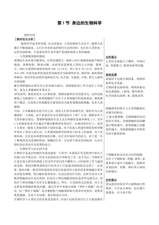 高中生物： 11 身边的生物科学（学案）苏教版必修1
